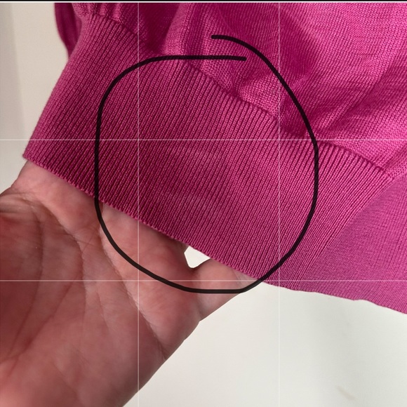 Reiss Pink V-Neck Soft 100% Cotton Ribbed Trim Pull On Long Sleeve Sweater S - Picture 13 of 14